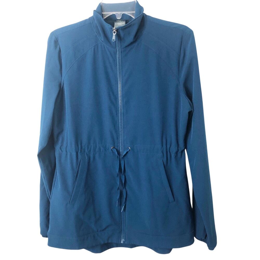 Tek Gear Women's Blue Full Zip Cinch Waist Lightweight Jacket Size Small